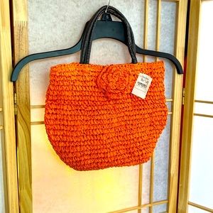 Orange Straw Beach Purse Neiman Marcus